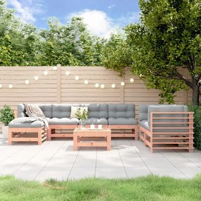 8 pcs conjunto lounge de jardim madeira de douglas maciça