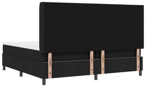 Cama Box Spring vidaXL com Colchão e LED Preta 200x200 cm Tecido