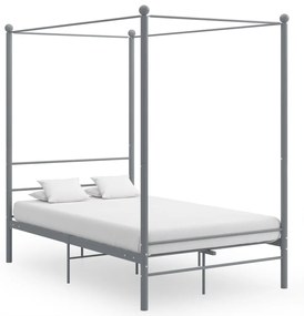 vidaXL Estrutura de cama com dossel 140x200 cm metal cinzento