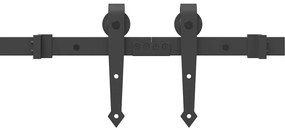 Kit de ferragens para porta deslizante 305 cm aço preto