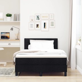 Cama Box com Colchão &amp; Luz LED Preta 120x190 cm Tecido