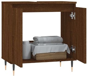 Armário casa banho 58x33x60 cm deriv. madeira carvalho castanho