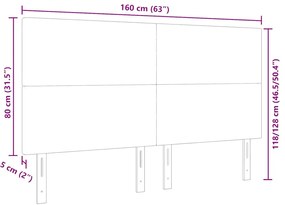 Cabeceira LED vidaXL Cinza 80 cm em Tecido de Corduroy