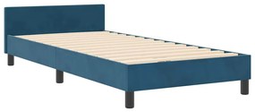 Estrutura de Cama vidaXL Azul Escuro 90x190 cm Veludo