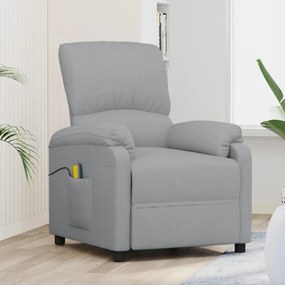 vidaXL Poltrona de massagens tecido cinzento-claro