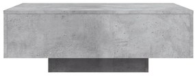 Mesa de centro com luzes LED 85x55x31 cm cinzento cimento