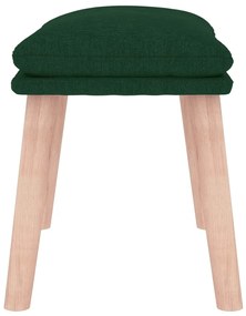 Apoio de pés 45x29,5x35 cm tecido verde-escuro