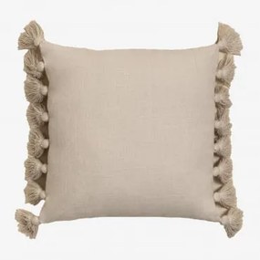 Almofada Quadrada De Algodão (45x45 Cm) Monsey Crema Linho - Sklum