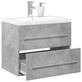 vidaXL 2 pcs conj. móveis casa banho derivados madeira cinza cimento