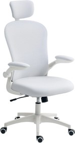 Vinsetto Cadeira de Escritório em Malha com Encosto Alto Apoio de Cabeça Ajustável Suporte Lombar 4D 62x64x120 cm Branco | Aosom Portugal