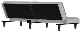 Sofá-cama veludo cinzento-claro