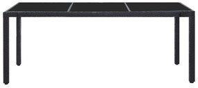 Conjunto de jantar para exterior 9 pcs vime PE preto