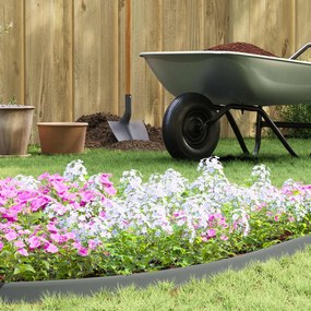 vidaXL Delimitadores de relvado Cinzeto 1000 x 4 x 5 cm Plástico