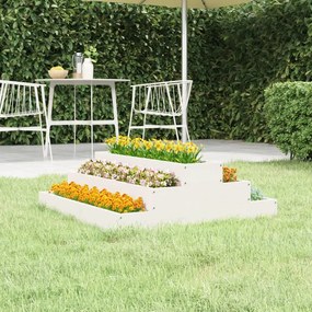 vidaXL Vaso/floreira 80x80x27 cm pinho maciço branco