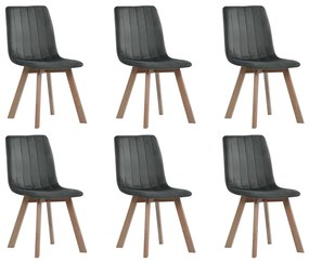 vidaXL Cadeiras de jantar 6 pcs veludo cinzento