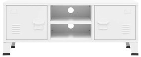 Móvel de TV industrial 105x35x42 cm metal branco