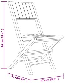Cadeiras de jardim dobráveis 8 pcs 47x61x90 cm teca maciça
