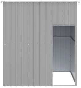 Casota para cães com telhado aço galvanizado cinzento-claro