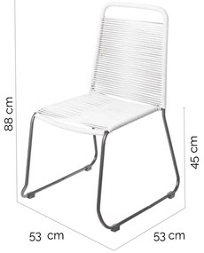 Tuinstoel Antea 57 x 61 x 90 cm Corda Branco