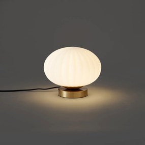 Candeeiro de Mesa Design Latão com Vidro Opal - Mochi Design