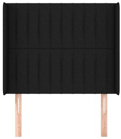 Cabeceira de cama c/ abas tecido 93x16x118/128 cm preto