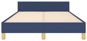 Estrutura de cama sem colchão 120x190 cm tecido azul