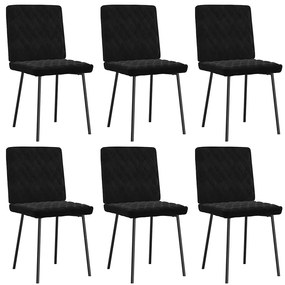 Cadeiras de jantar 6 pcs veludo preto