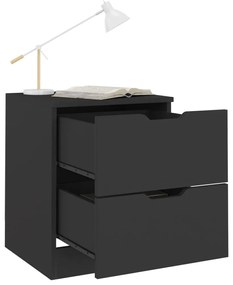 Mesas de cabeceira 2 pcs 40x40x50 cm contraplacado preto