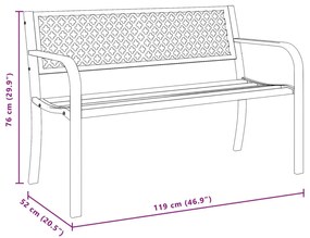 Banco de jardim 119 cm aço preto