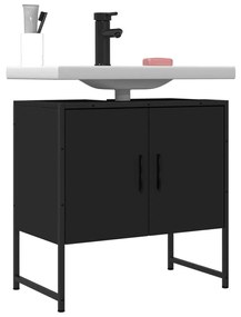 vidaXL Móvel para lavatório 60x33x60 cm derivados de madeira preto