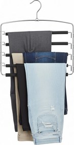 Conjunto de 3 cabides, em metal, cabides para calças 40 x 45 cm (L x A) prateado-preto