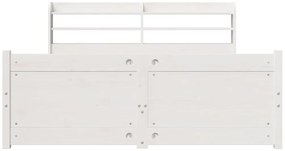 Estrutura de cama c/ cabeceira sem colchão 140x190 cm branco