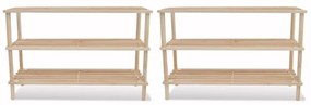 vidaXL Sapateiras com 3 prateleiras 2 pcs madeira de abeto maciça