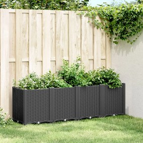 vidaXL Vaso/floreira 160x40x53 cm PP preto
