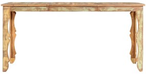 Mesa de jantar 160x80x76 cm madeira recuperada maciça