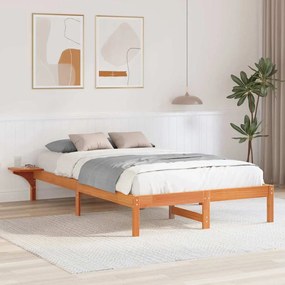 vidaXL Estrutura de cama com mesas de cabeceira Castanho 140 x 190 cm
