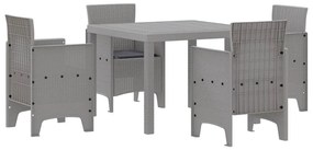 Conjunto de Jantar de Jardim 5 pcs Cinzento-claro Rattan / Vime