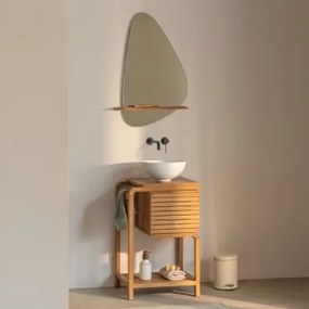 Conjunto De Móvel De Casa De Banho Em Madeira De Teca Bradley Preto Mate Embutido Com Válvula De Escoamento Sem Transbordamento Orveta & Cerâmica Bran
