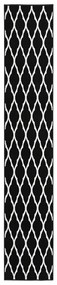 vidaXL Passadeira 80x500 cm polipropileno preto e branco