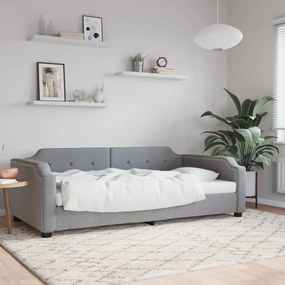 Sofá-cama 80x200 cm tecido cinzento-claro