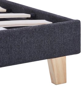 Estrutura de cama em tecido 90x200 cm cinzento-escuro