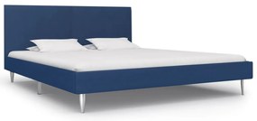 Estrutura de cama 180x200 cm tecido azul