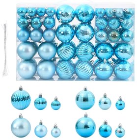 Enfeites de Natal 100 pcs Ø3/4/6 cm turquesa