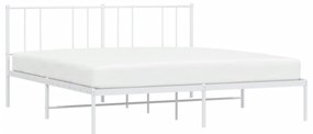 Estrutura de cama com cabeceira 180x200 cm metal branco