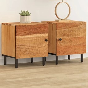 vidaXL Mesas de cabeceira 2 pcs 40x33x46 cm madeira de acácia maciça