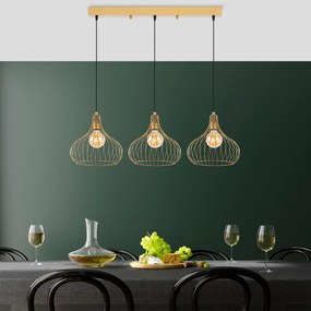 Chandelier Teldamla – Dourado Brilhante – 76 x 22 x 120 cm