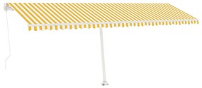 Toldo retrátil manual independente 600x300 cm amarelo e branco