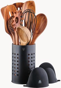Conjunto de utensílios de cozinha em madeira de acácia Skov, conjunto de 12
