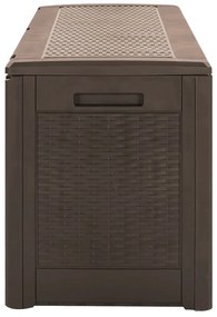 Caixa de arrumação p/ jardim 119x48x60cm polipropileno castanho