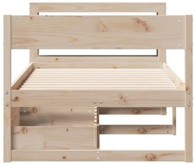 Cama sem colchão 90x190 cm madeira de pinho maciça